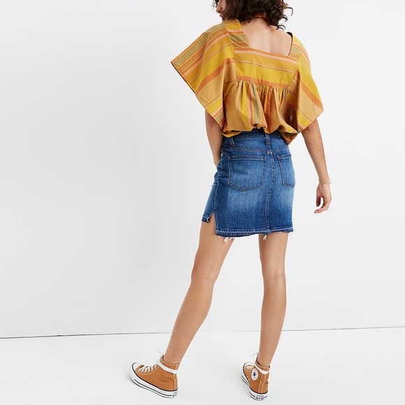 NWT Madewell Step-Hem Jean Skirt in Brandt Wash - Size 26 - Picture 2 of 8